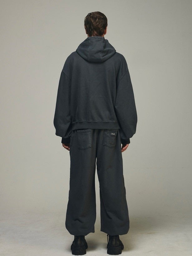 【BLR BLUER】Dyed Circle Logo Over-fit Armor Sweat Pants