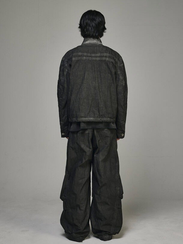 【BLR BLUER】DYED MULTI-POCKET NYLON PARACHUTE PANTS