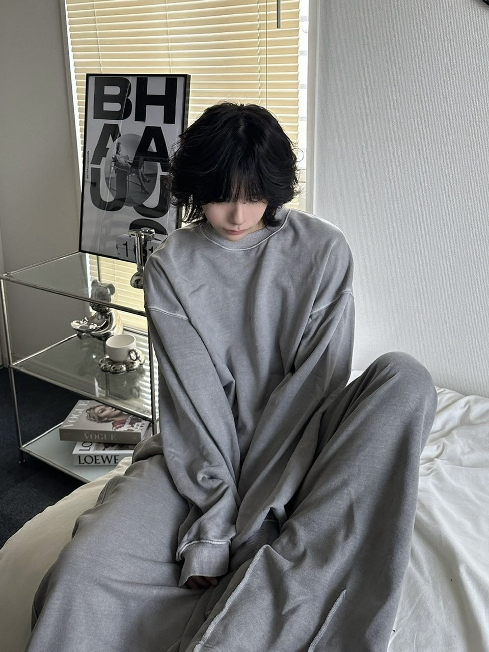 受注制【LUV CODE】pigment sweat shirt (2color)