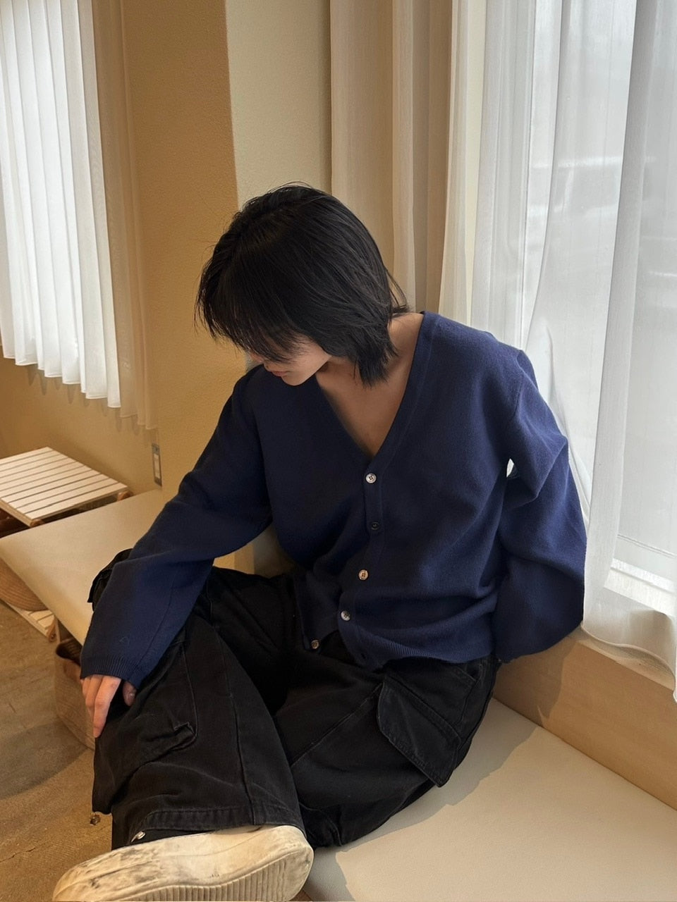 【LUV CODE】simple knit cardigan (4color)