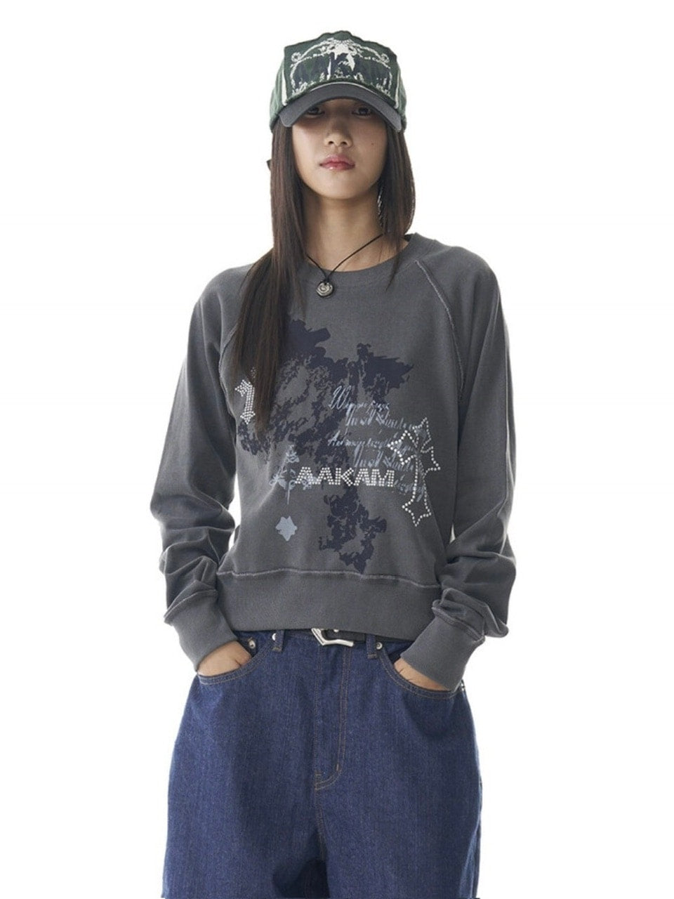 【AAKAM】Cross Studded Sweatshirts