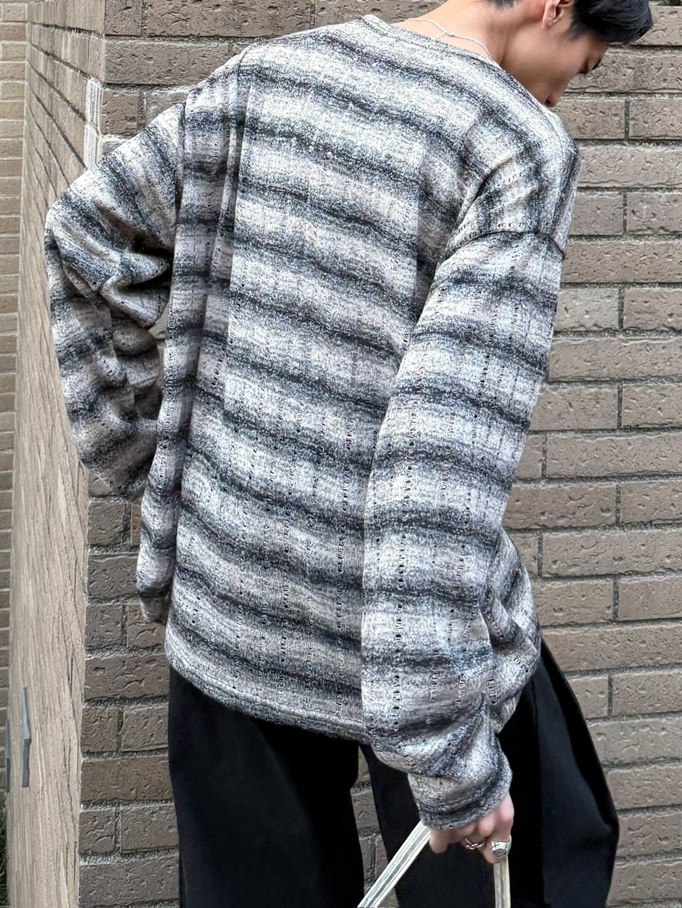 【Chikashitsu +】gradation border knit (5color) / 【チカシツプラス】グラデーションボーダー長袖ニット
