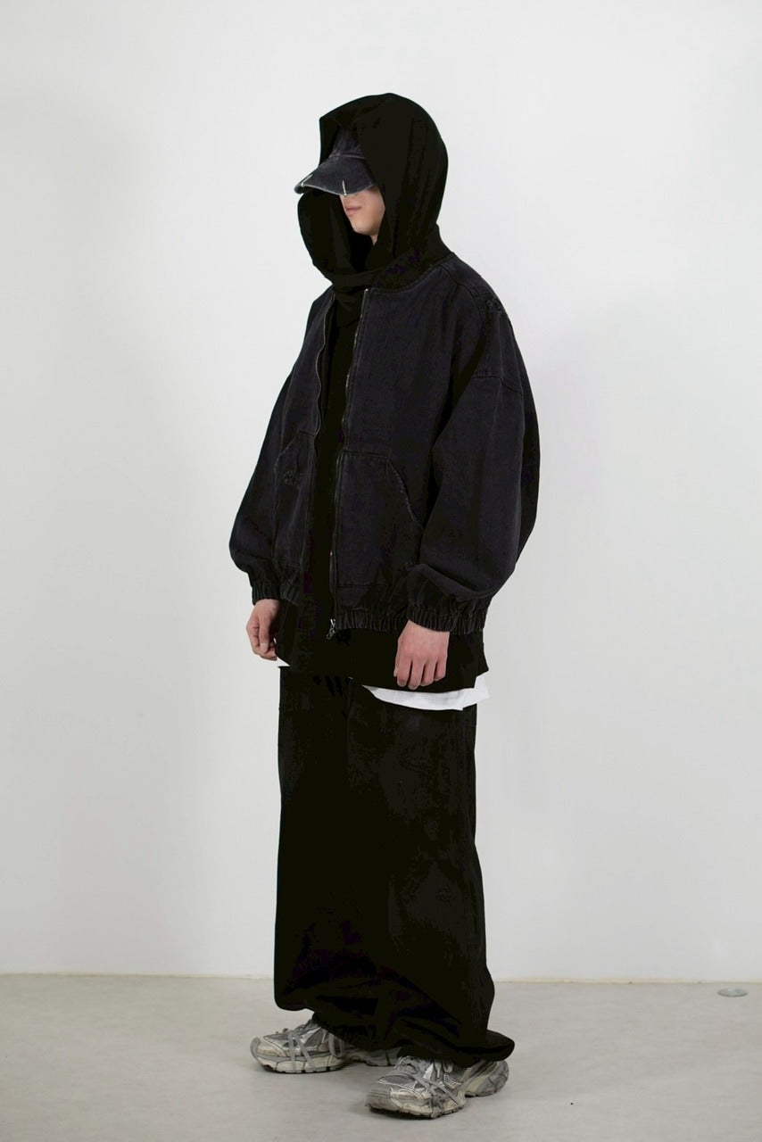 【Chikashitsu +】denim flight bomber jacket (2color)