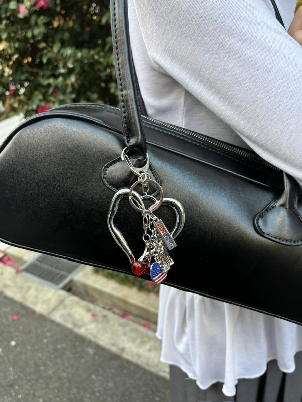 【Chikashitsu +】original big heart charm key strap