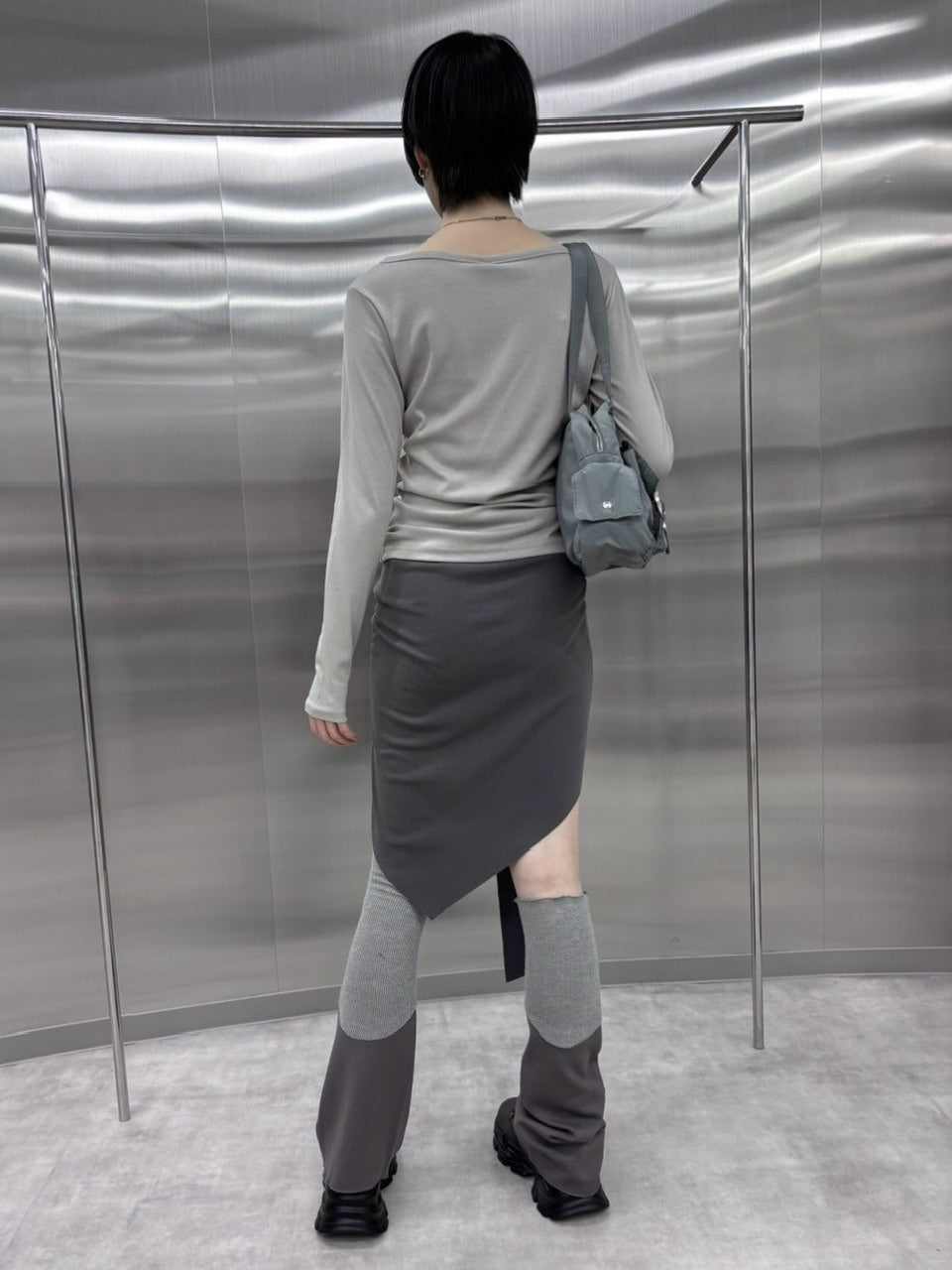受注制【nmtc +】slit gather long skirt (2color)