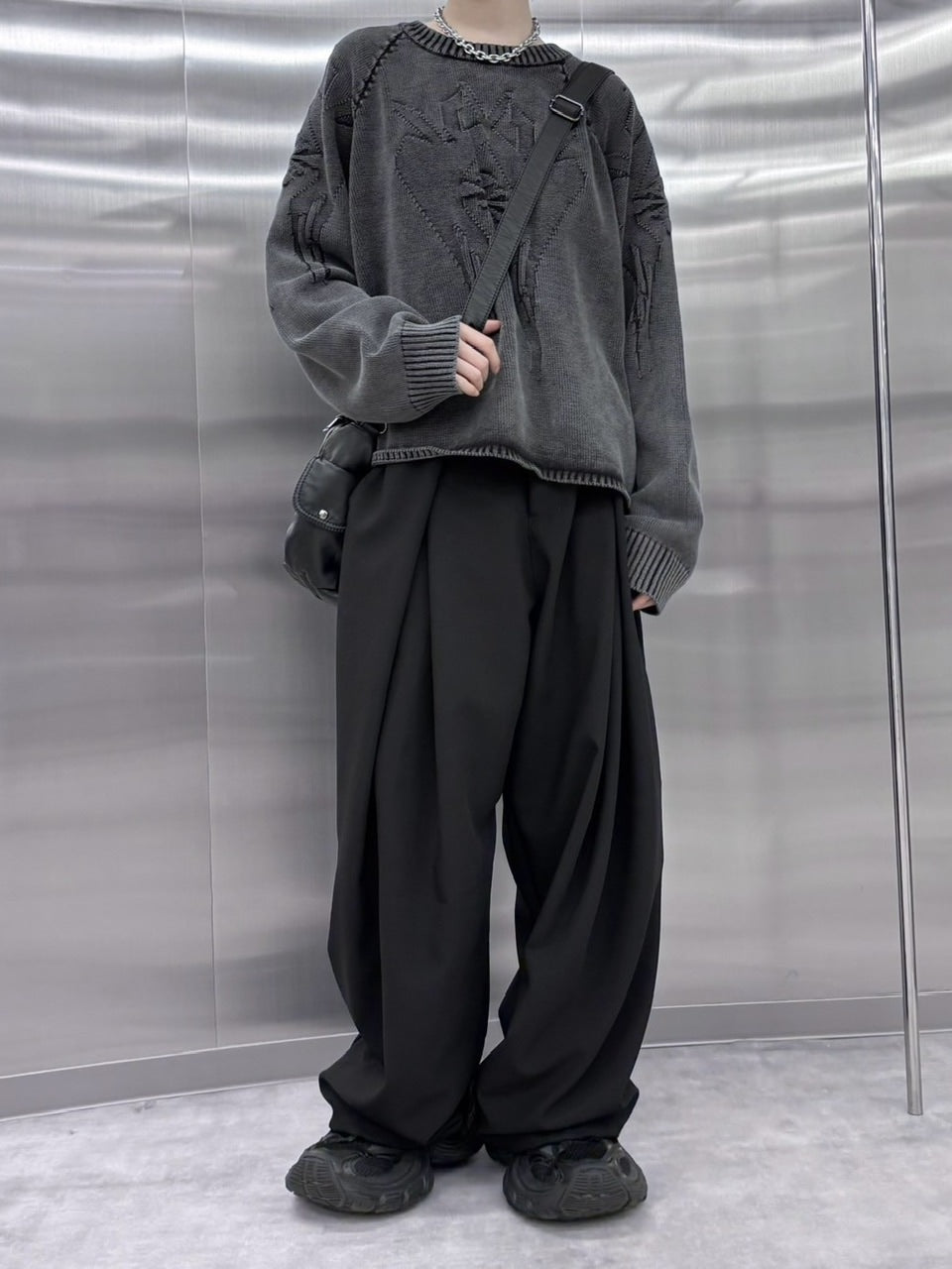 受注制【nmtc +】pin tuck wide slacks (2color)