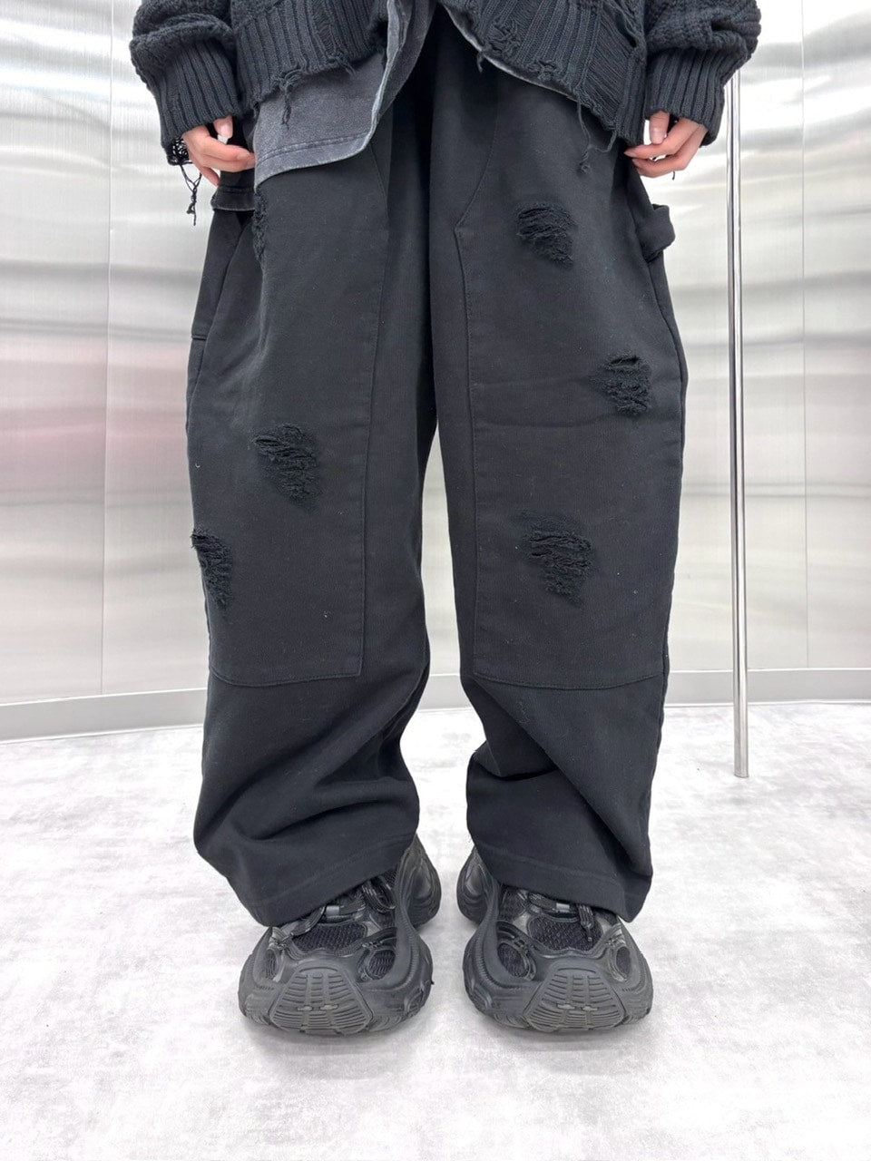 受注制【nmtc +】double knee damage sweat pants (2color)