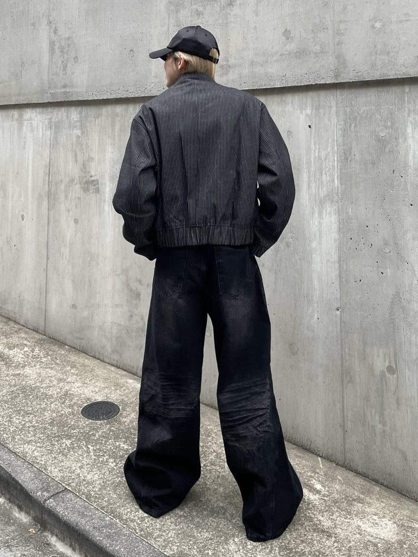 受注制【nmtc +】pin stripe denim jacket