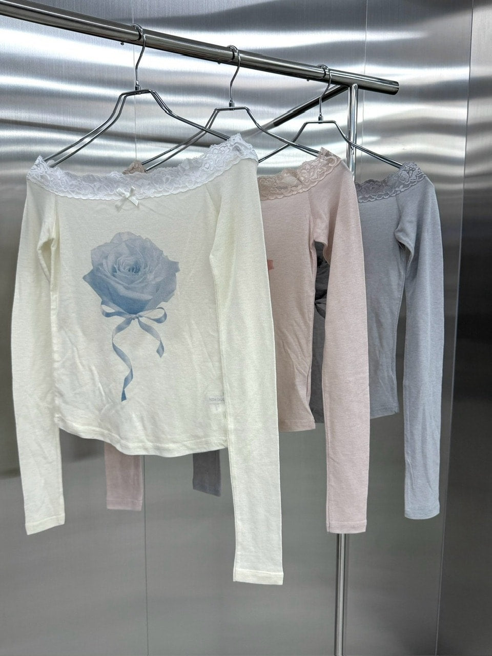 受注制【nmtc +】rose off long sleeve (3color)