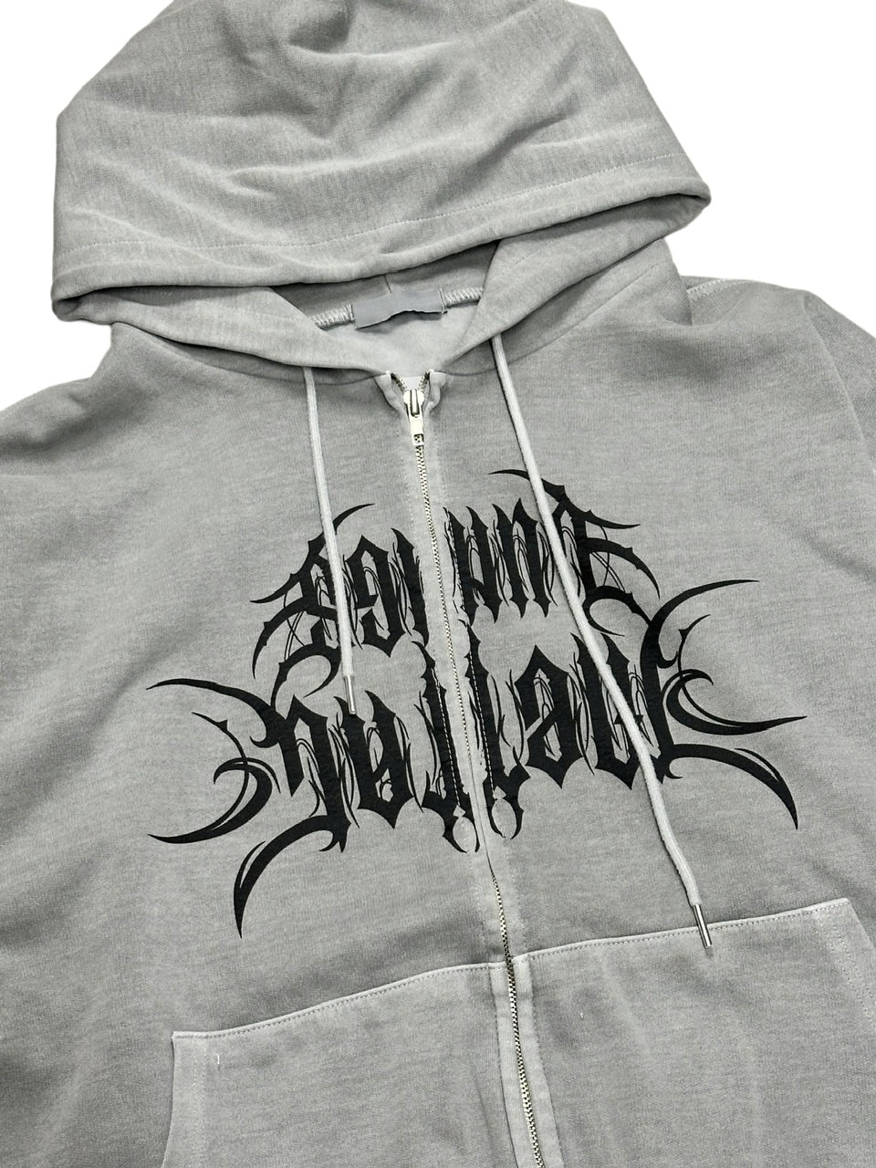 受注制【Never mind the XU】pigment lettering zip up hoodie (2color)