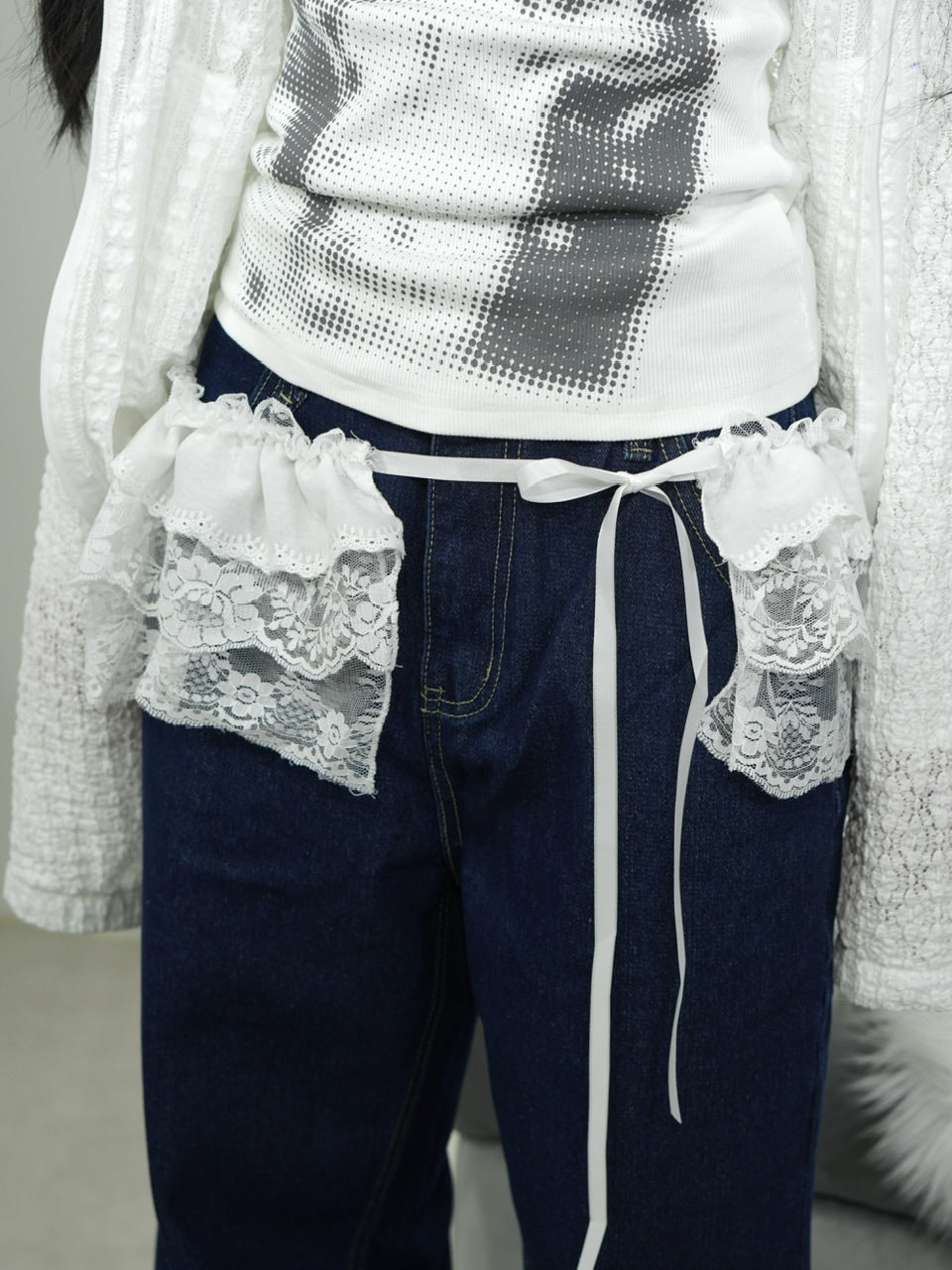 【Nerd out XU】lace layered frill skirt (2color)