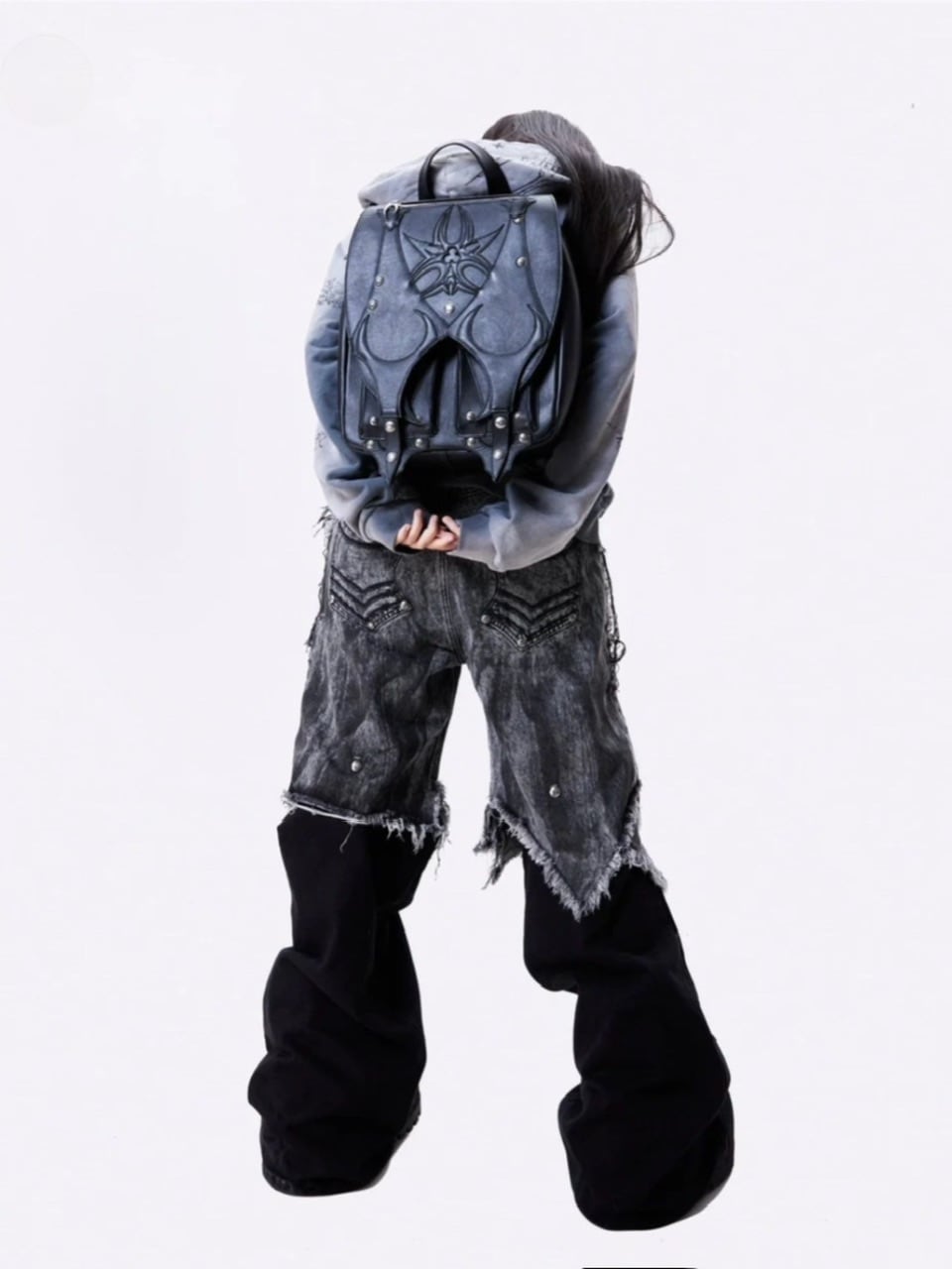【Cozy world Wide】"005 CHAOS DREAM" WAXED GREY LAYER PANTS