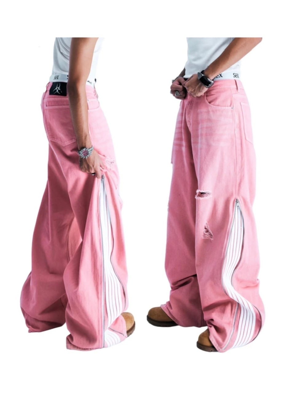 【Cozy world Wide】CZ SRT 2.0 PINK WASHED JEANS