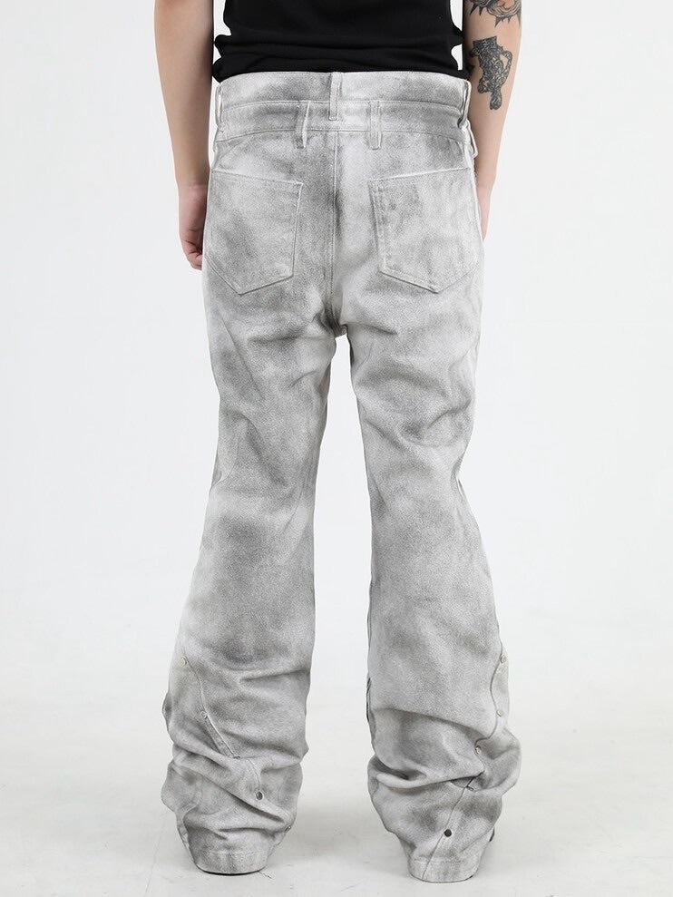 【BEBOF】SPRAY WASHING FLARE DENIM PANTS