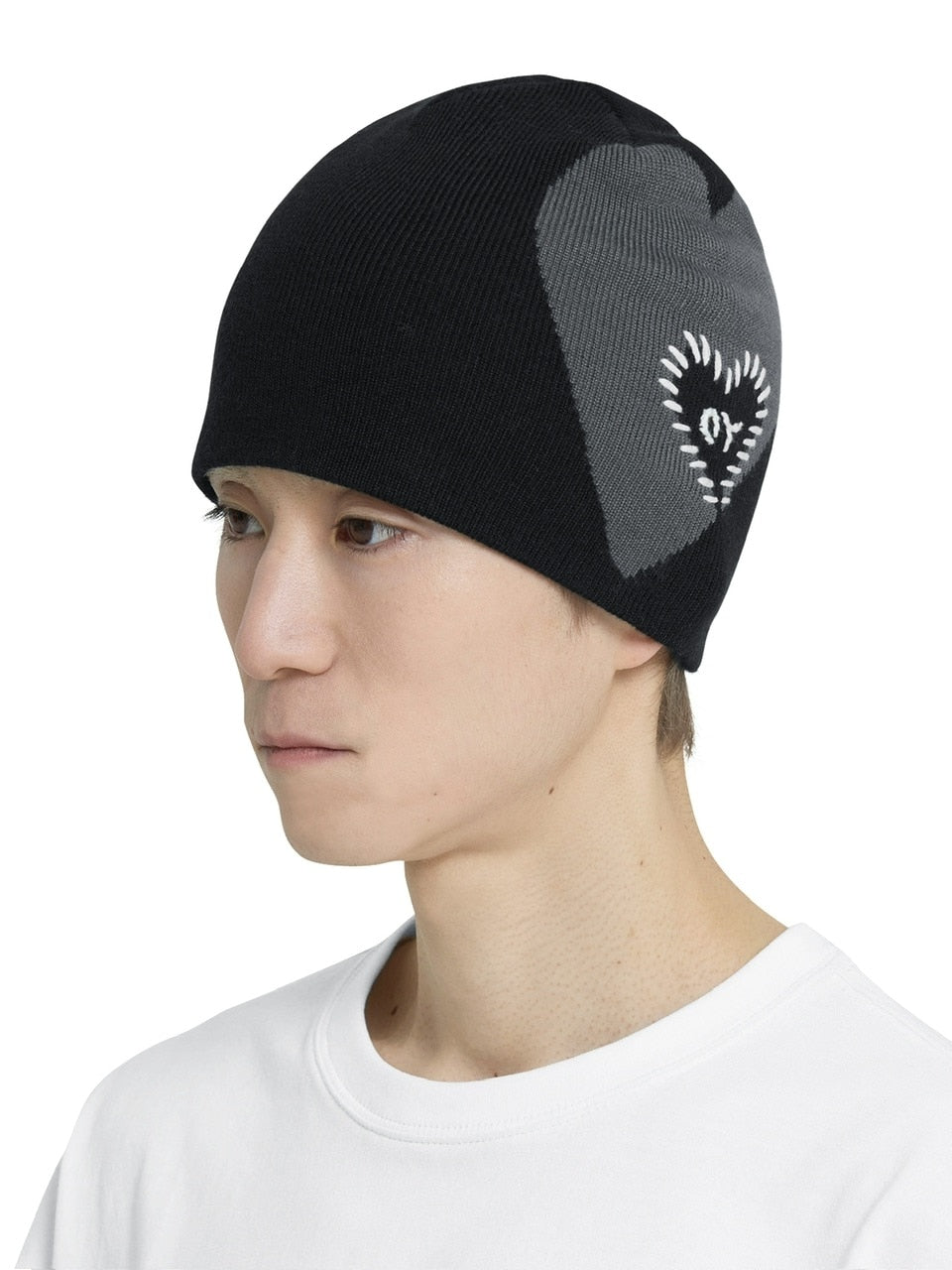 【OY】STITCHED HEART BEANIE