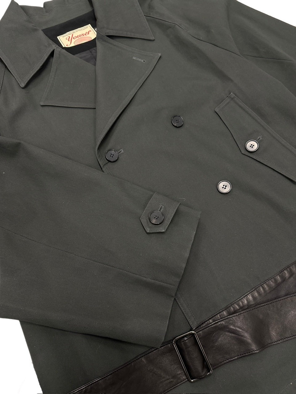 【YOUSER】Leather Belt Detail Trench Coat