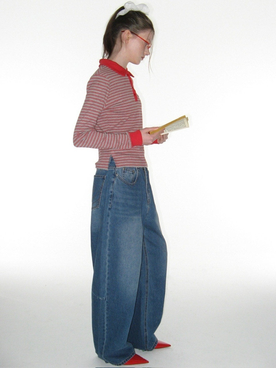 【CRANK】STUD WIDE JEANS