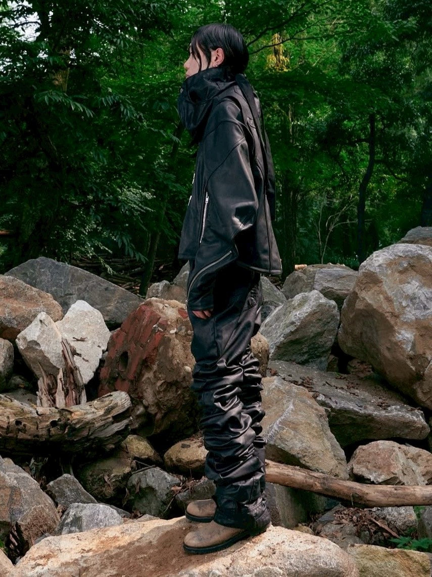 【SURGERY】surgery long length double jeans (coated black)