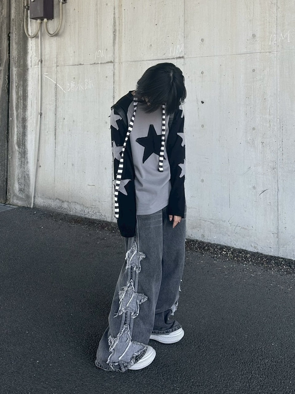 国際配送【LUV CODE】star design denim pants