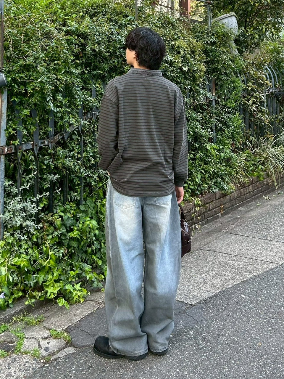 受注制【youll】pigment border polo long tee (2color)