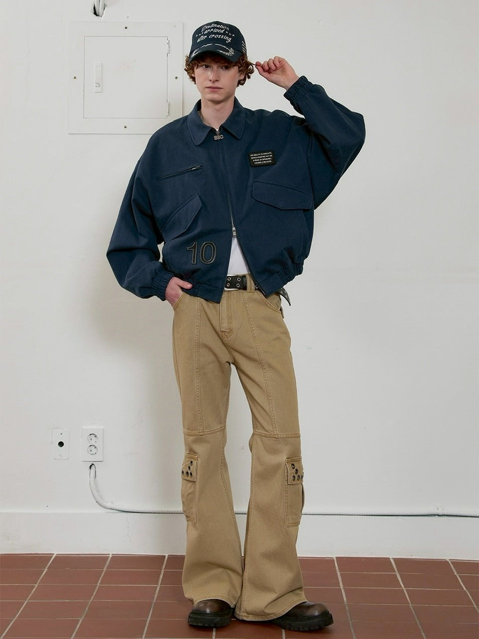 【ESC STUDIO】eyelet denim bootcut pants / 【イーエスシースタジオ】アイレットブーツカットデニムパンツ