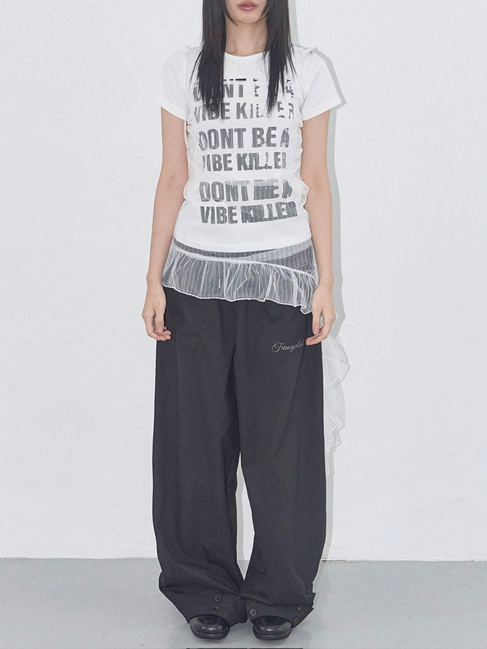 【FANCY CLUB】LACE SHIRRING LAYERED DRESS