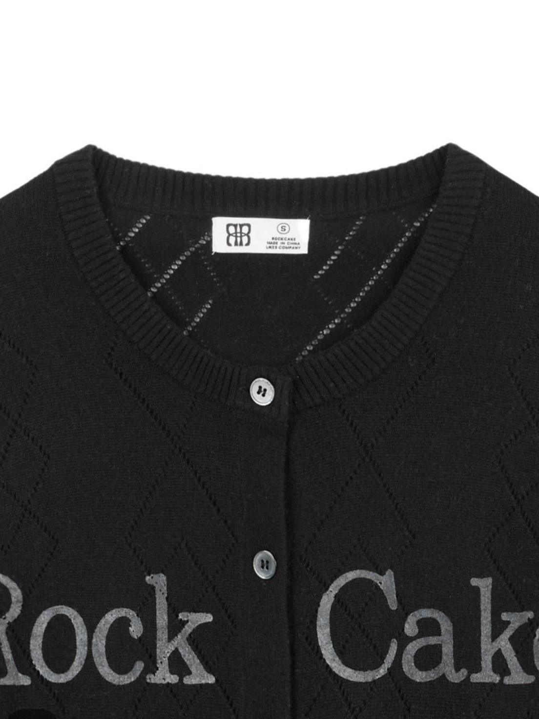 【ROCK CAKE】Argyle Punching Knit Cardigan