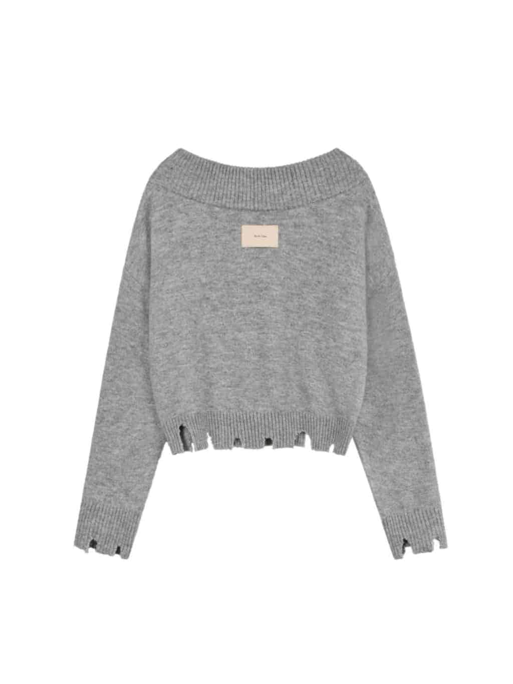 【ROCK CAKE】Off Shoulder Damaged Knit