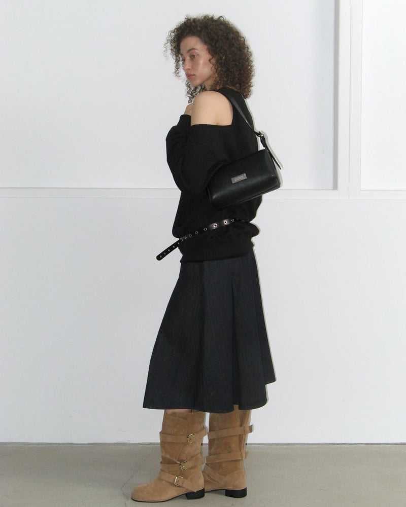 【ROCK CAKE】Square Leather Belt Shoulder Bag