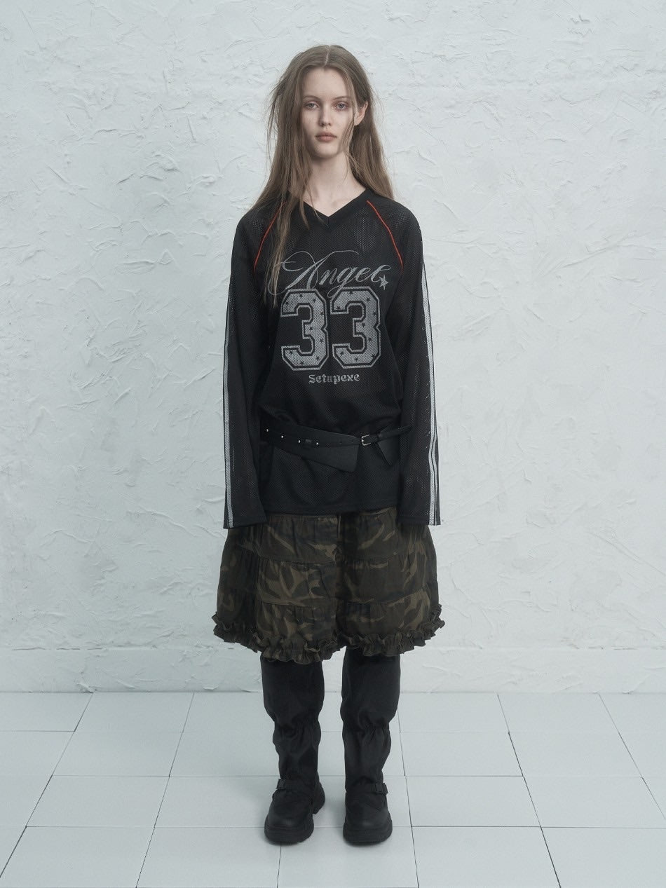 【SETUP‐EXE】V-NECK MESH SPORTS T