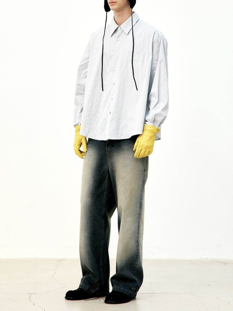 【COOR】MULTI-PIN STRIPDO OVERSIZDO SHIRT