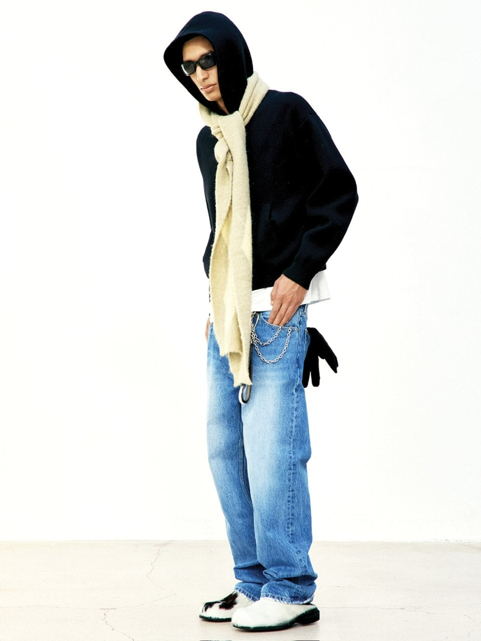 【COOR】DOUBLE FACE WOOL AND BLEND HOODIE ZIP-UP