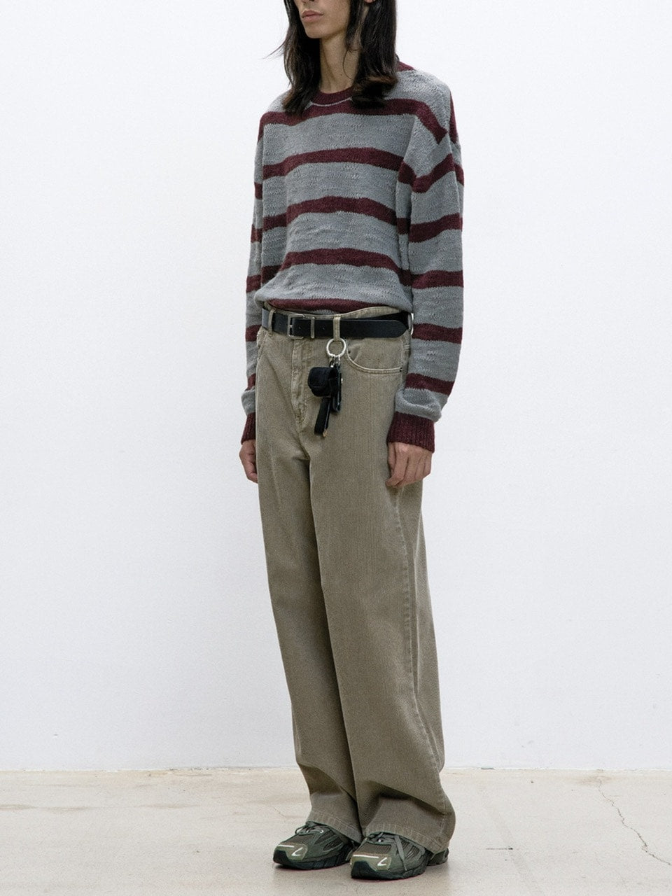【COOR】HAIRY STRIPE KNIT