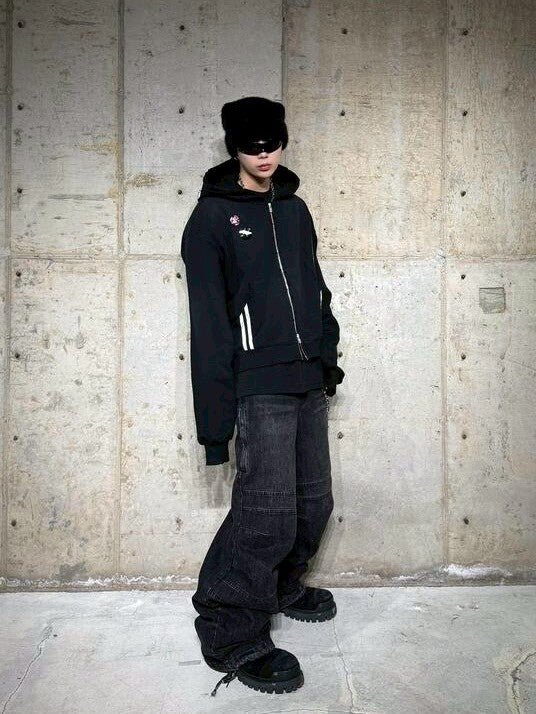 【roaringrad】WASHED HOODIE ZIP-UP 1