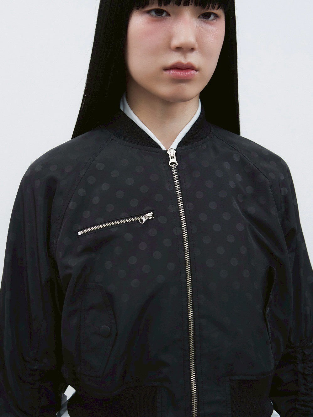 【TUOMIO】RIBBON DOT BOMBER
