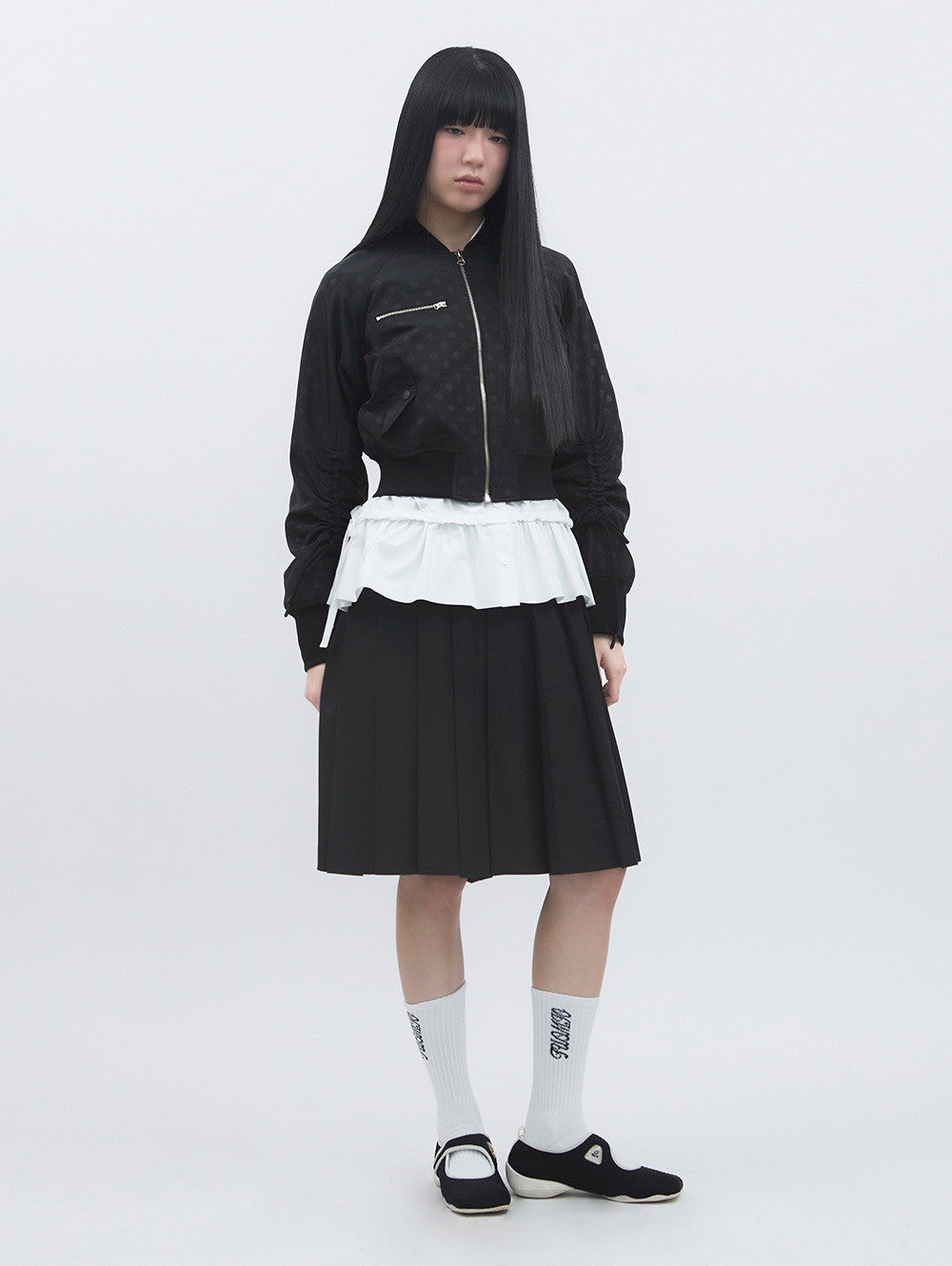 【TUOMIO】MIDI PLEATS RIBBON CULOTTES