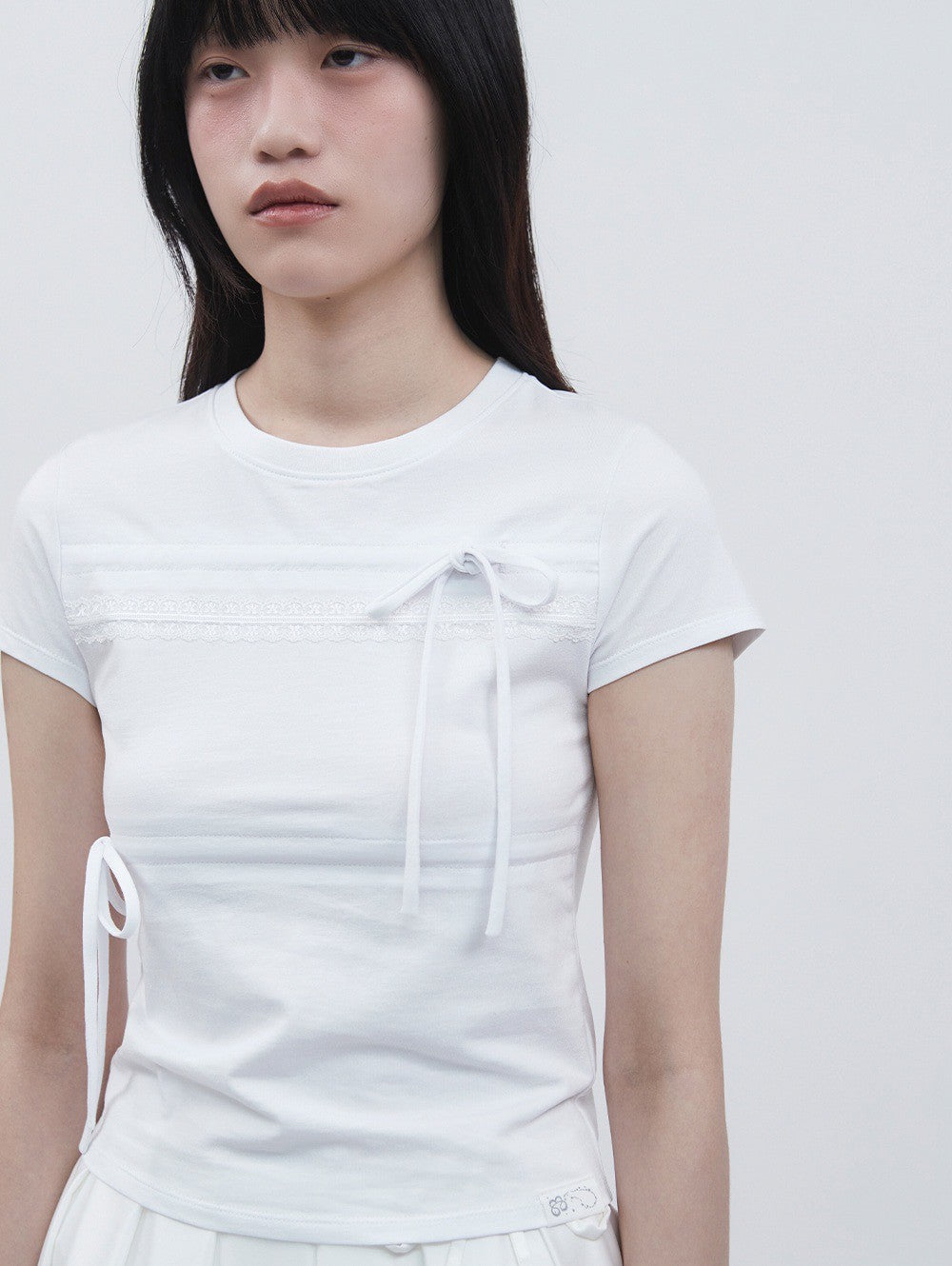 【TUOMIO】RIBBON LAYERED SHORT SLEEVES