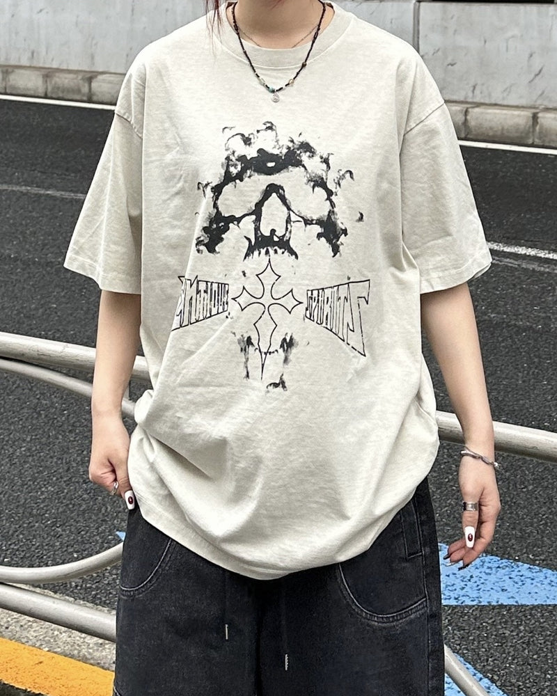 大阪店WEB限定受注制【Chikashitsu +】pigment smoke t-shirt (2color)