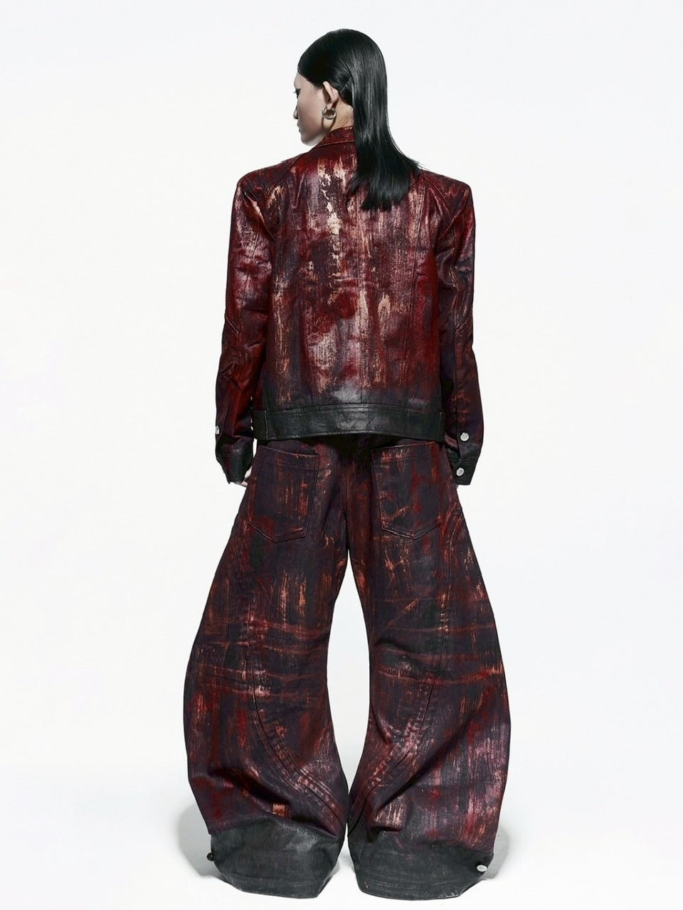 1/2 20:00再販【RICH】Blood Waxed S-Wide Pants
