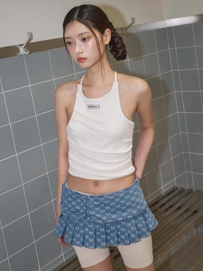 【ODDONEOUT】BACK STRING HALTER NECK TOP