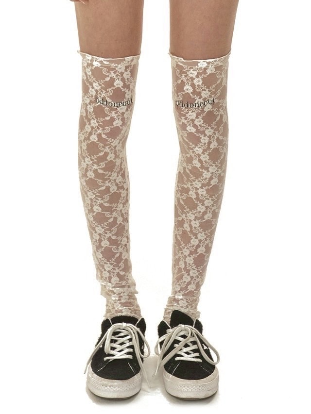 【ODDONEOUT】ODDONEOUT LACE KNEE SOCKS