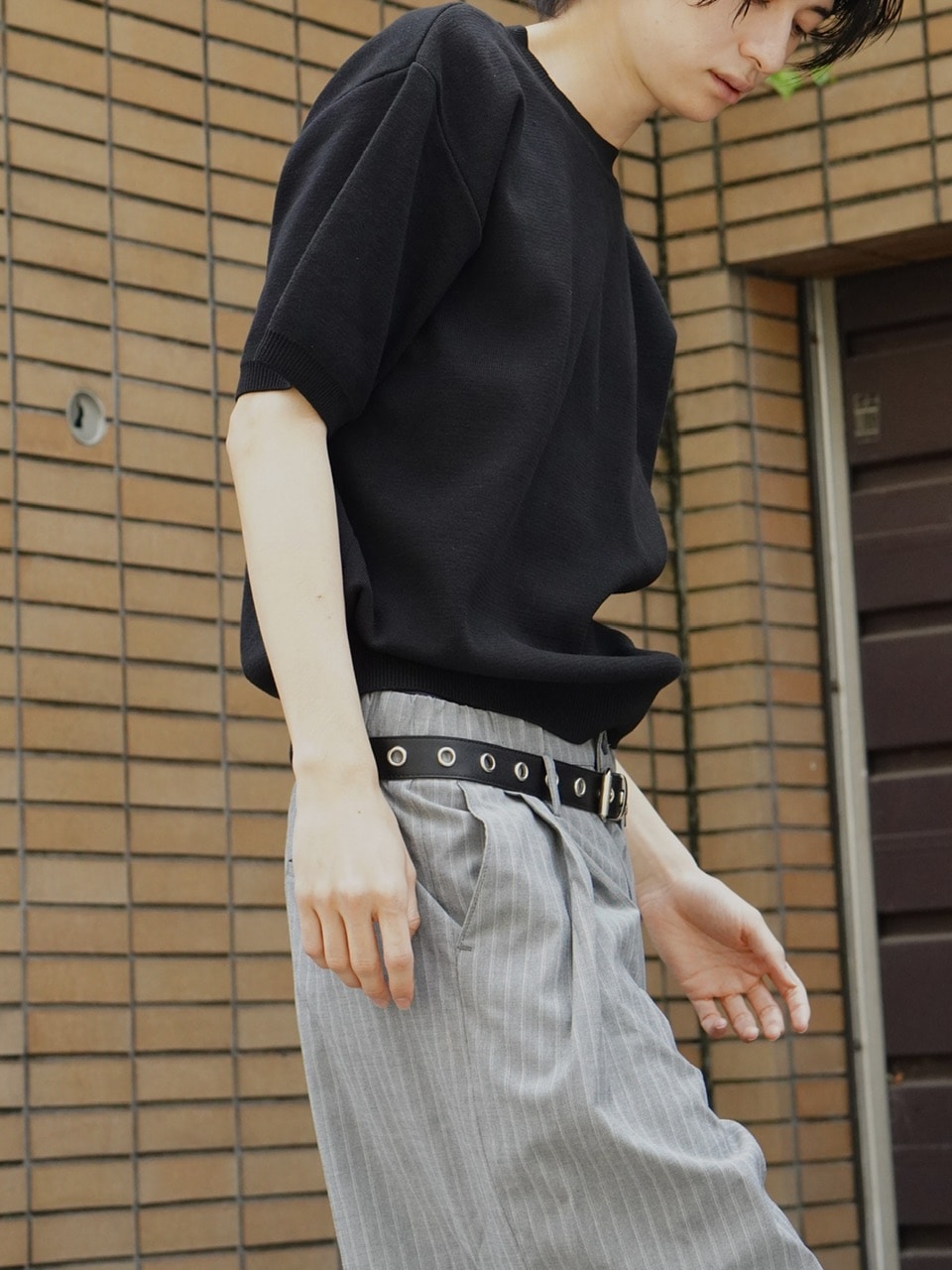 東京店WEB限定受注制【Chikashitsu +】crew neck cotton knit (3color)