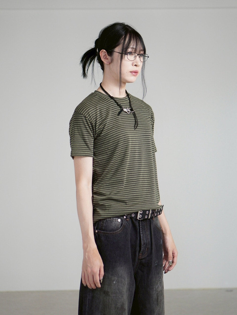 受注制【Chikashitsu +】tight fit border t-shirt (3color) / 【チカシツプラス】タイトフィットボーダー半袖Tシャツ