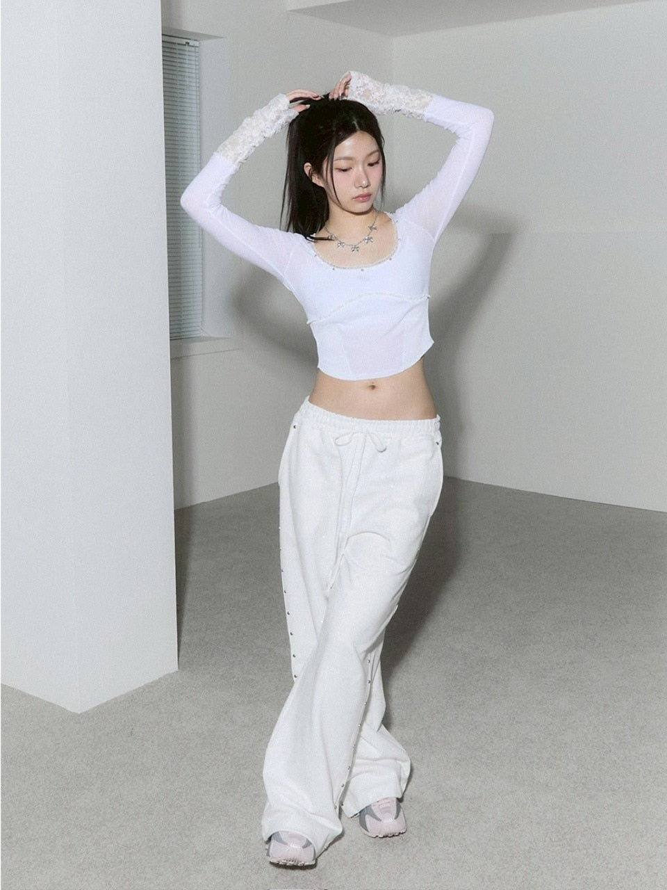 【CHERRYQUIRI】corset stud long sleeve