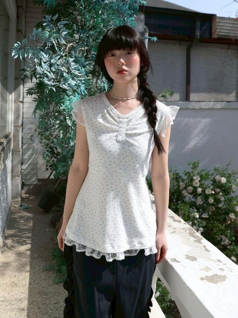【Uglyshadow】FLOWER LACE SLEEVELESS