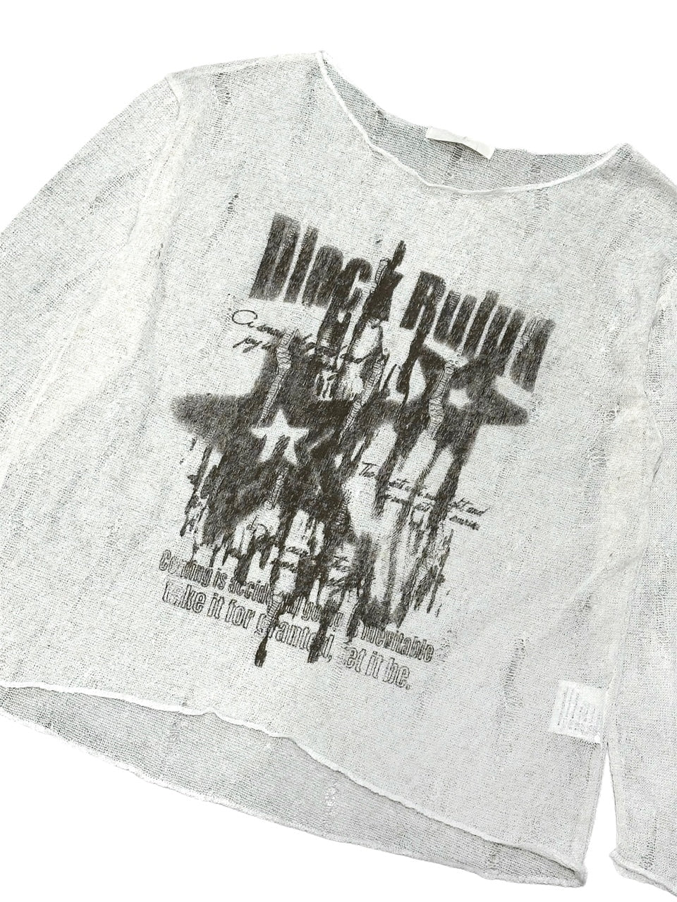 受注制【Never mind the XU】see-through damage knit (2color) / 【ネバーマインドザエックスユー】シースルーダメージサマーニット