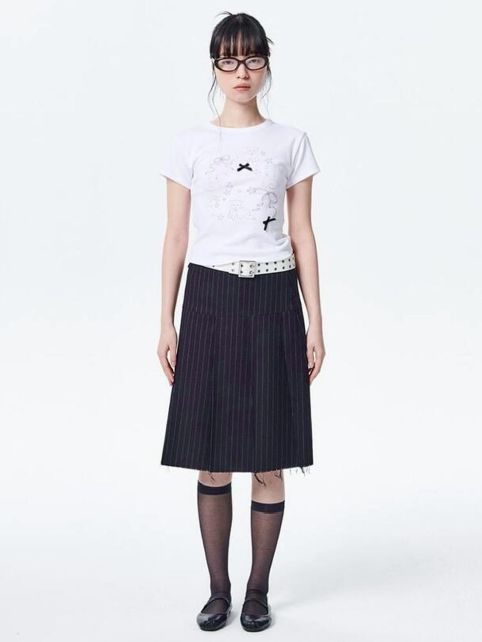 【runningHIGH】RIBBON CAT H/S TEE / 【ランニングハイ】リボンキャットプリント半袖Tシャツ