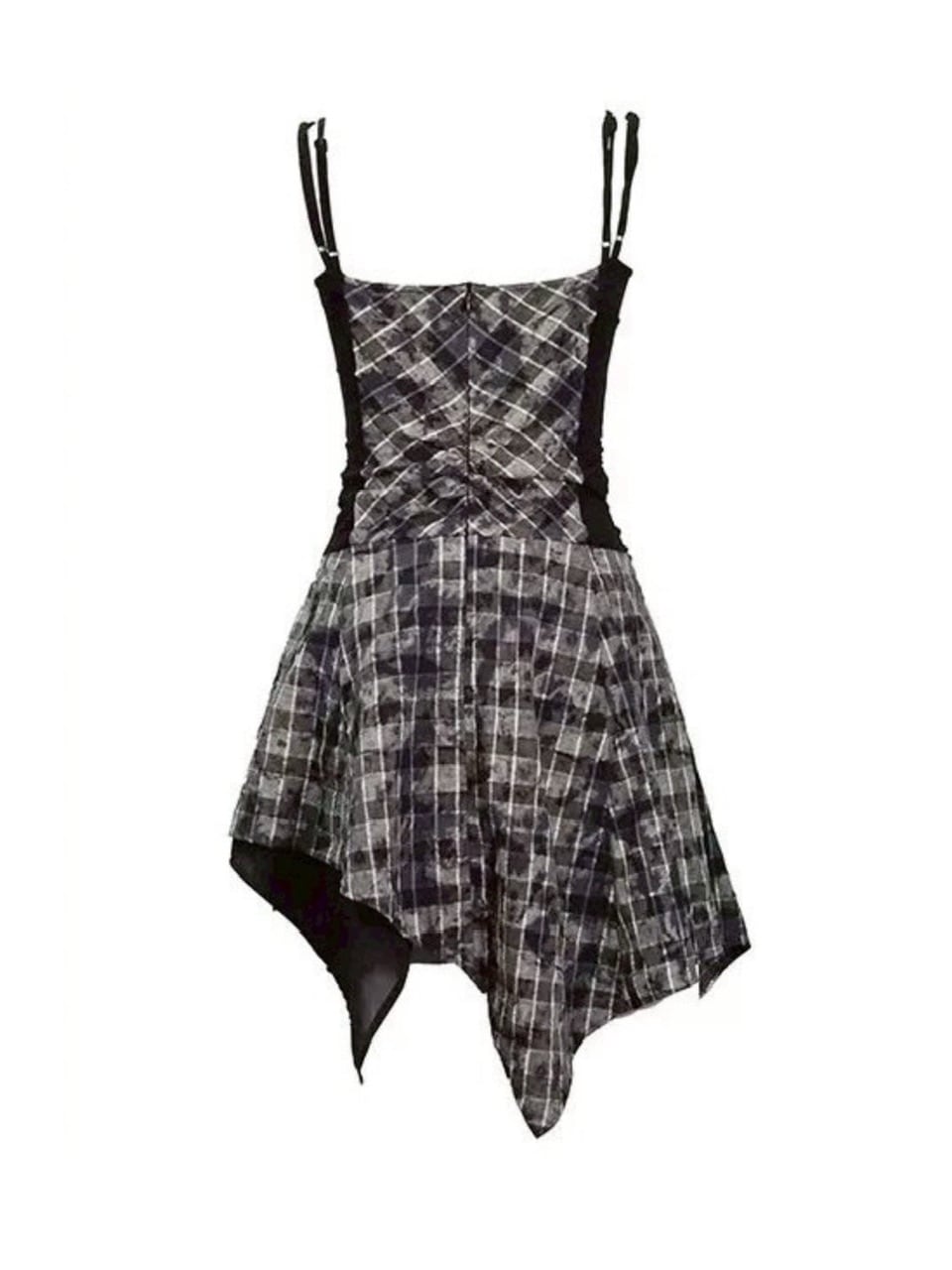 【Cest Nous】Plaid tie-strap camisole dress / 【セヌー】プリーツグレンチェックストラップキャミワンピース