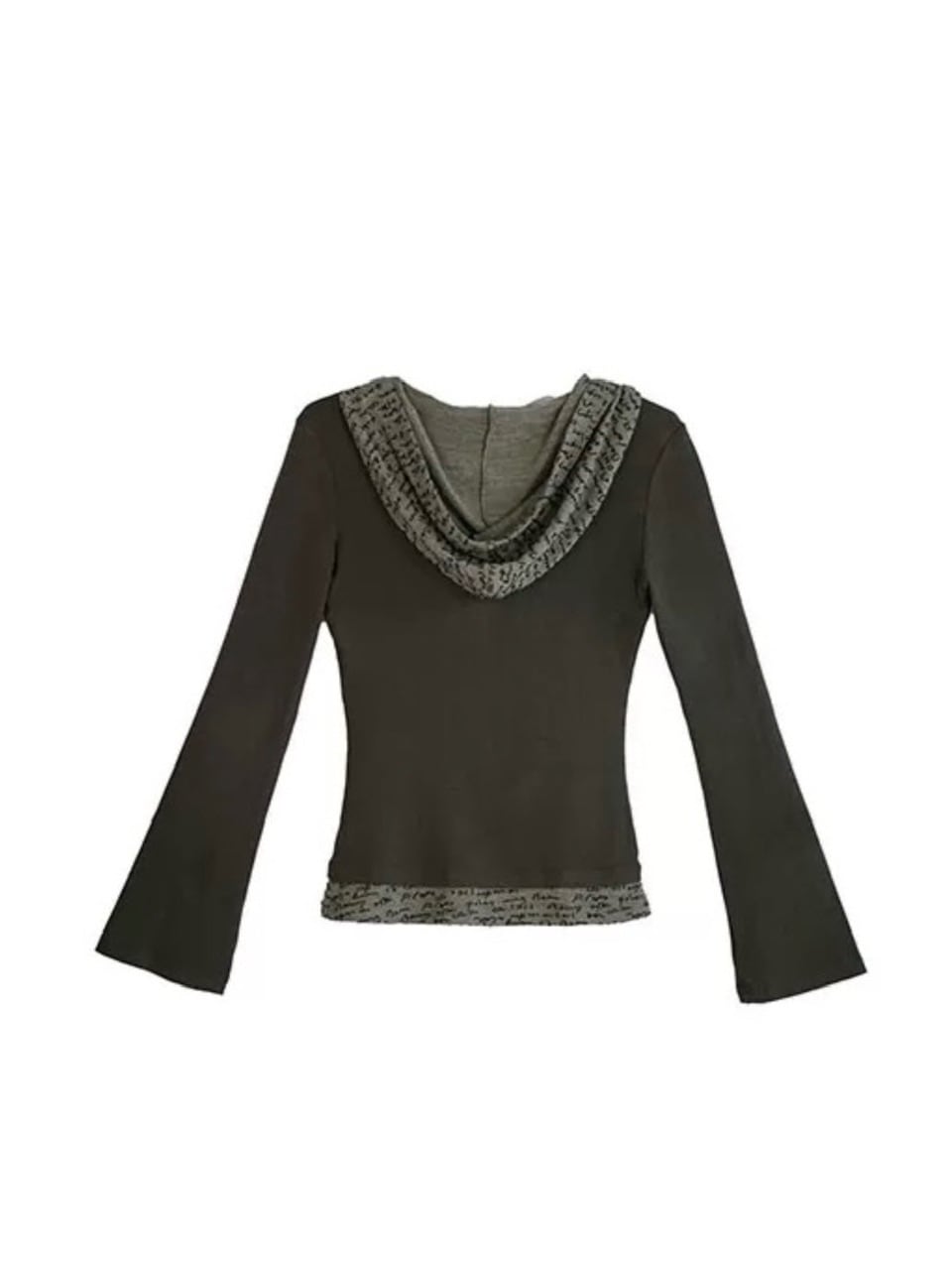 【Cest Nous】Two-in-One Hoodie / 【セヌー】レイヤードフード付き長袖トップス