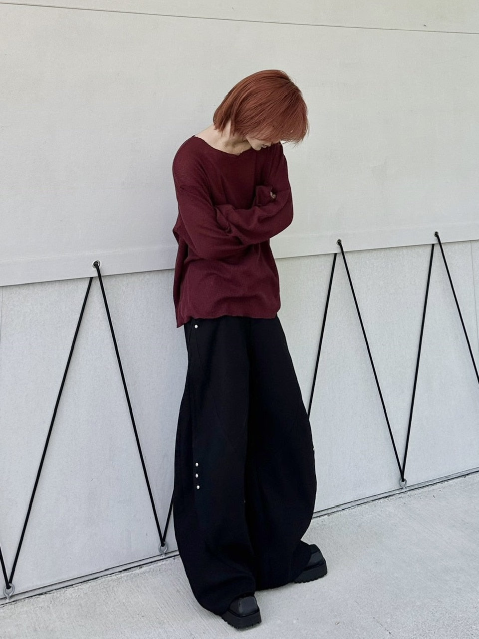 【LUV CODE】wide neck mesh knit (3color)